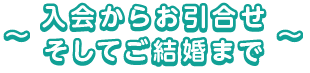 入会からお引合せ、そしてご結婚まで